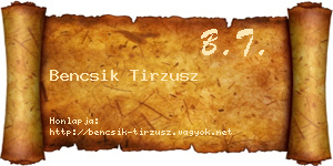 Bencsik Tirzusz névjegykártya